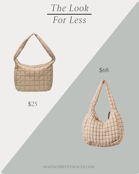 Look for less, save vs splurge, tote bag, handbag, purse, quilted, free people, amazon, neutral, accessories, must haves, fall fashion, fall style 

#LTKfindsunder100 #LTKstyletip #LTKSeasonal