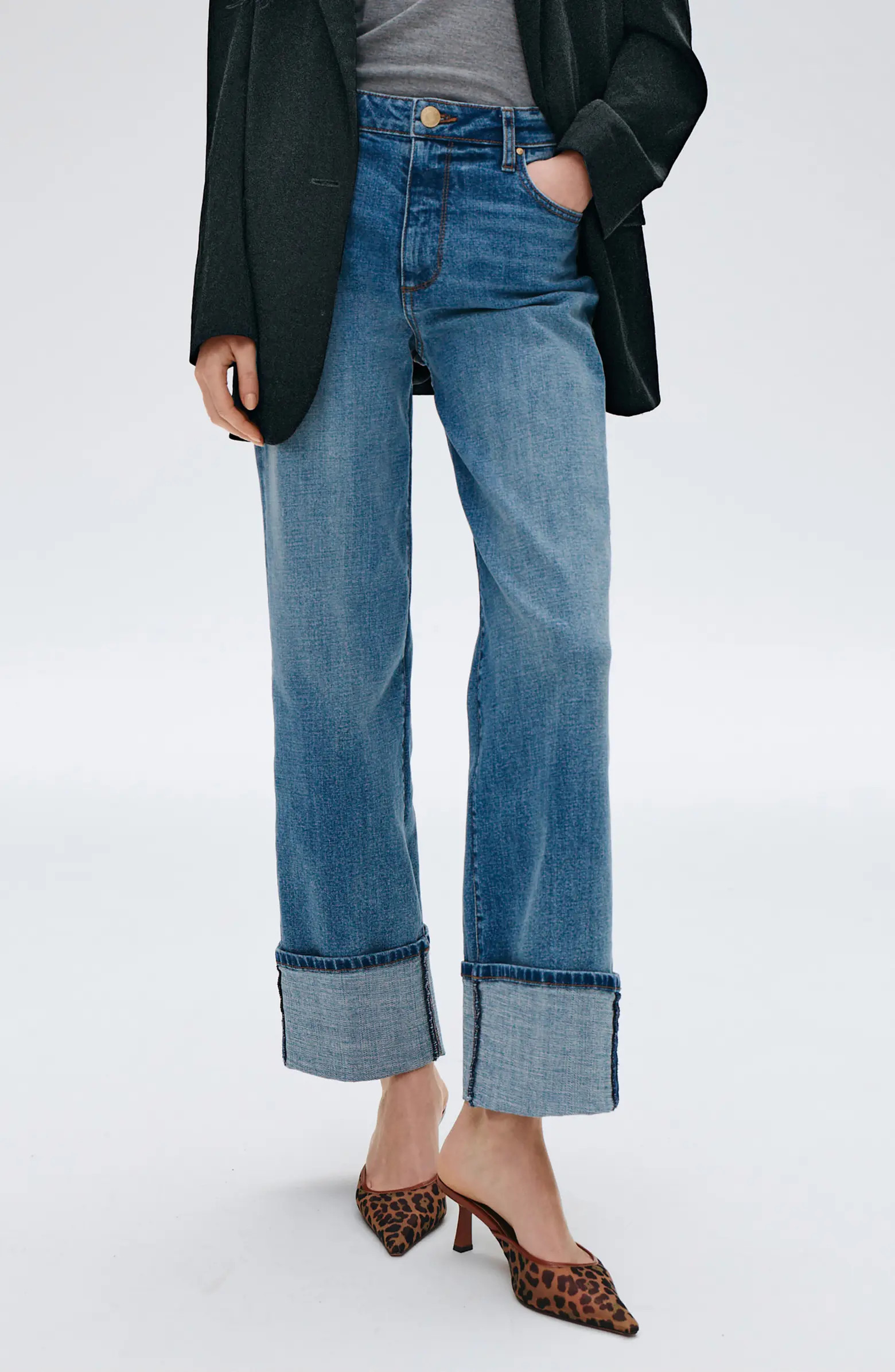 KUT from the Kloth Sienna High Waist Cuffed Hem Wide Leg Jeans | Nordstrom | Nordstrom