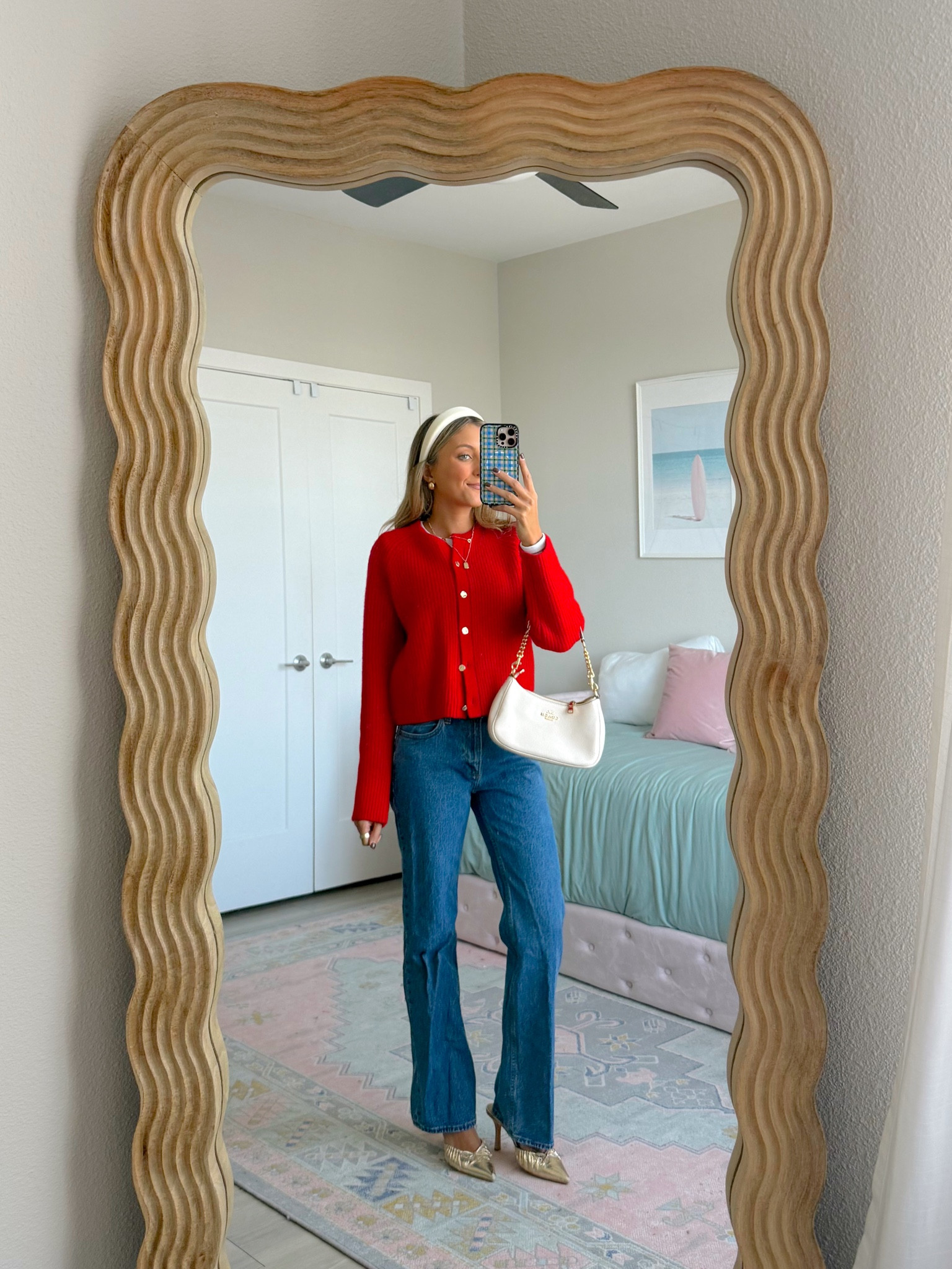 Abercrombie cyber week sale is here! 25-50% off everything + stack code AFMCKENZIE for an extra 15% off. 🎁wearing a small in this red cardigan and a 24 regular in these jeans 

#LTKootd #LTKCyberWeek #LTKSaleAlert