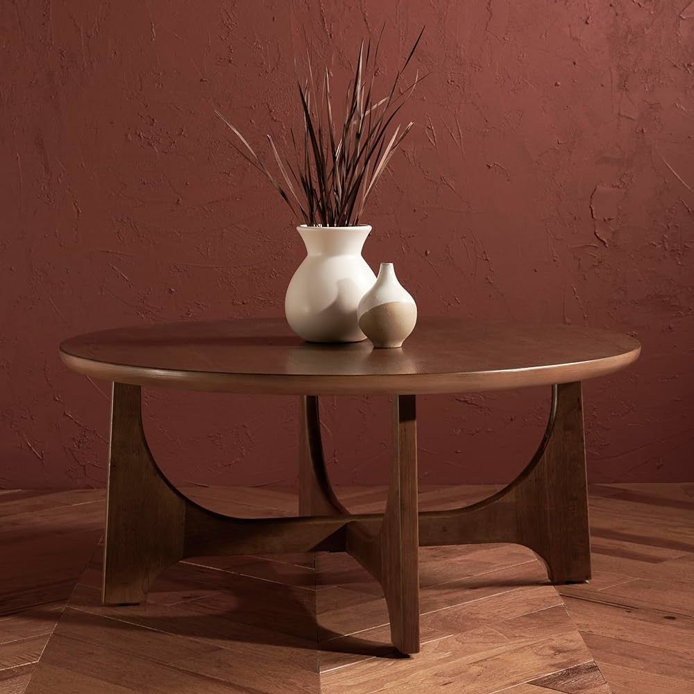 SAFAVIEH Couture Collection Sasha Contemporary Medium Oak Round Coffee Table | Amazon (US)