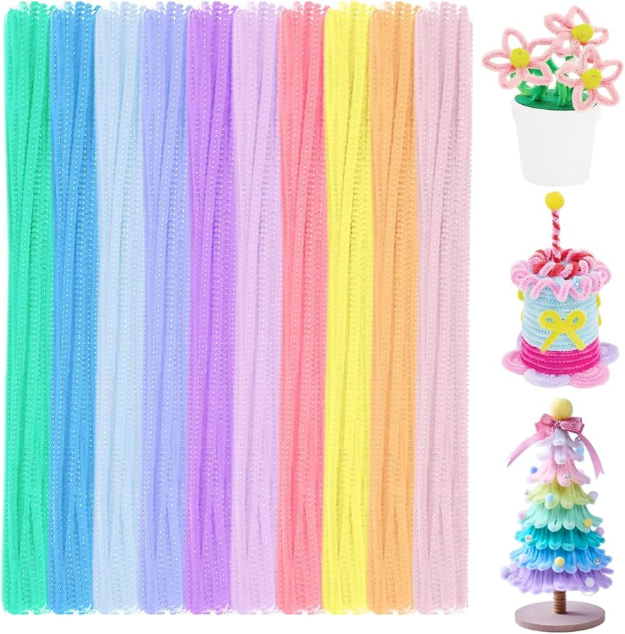 Anvin Pipe Cleaners 100 Pcs 7 Colors Chenille Stems for DIY Crafts Decorations Creative School Pr... | Amazon (US)