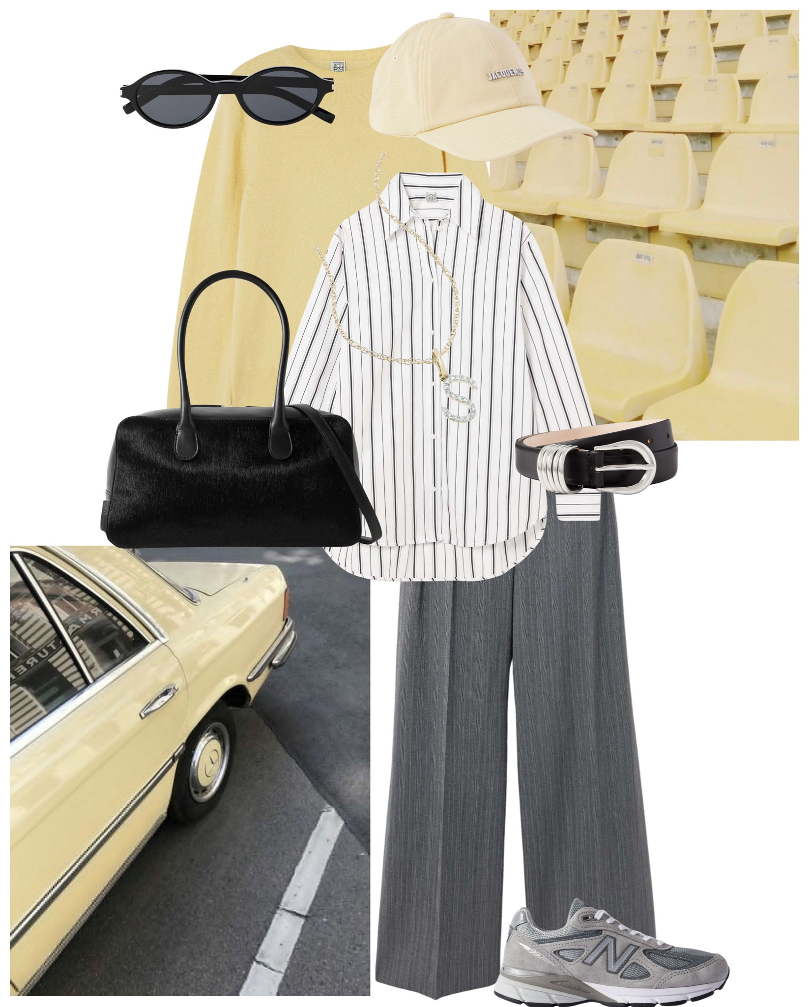 Outfit Ideas For… Butter Yellow 

Winter | trousers | bag | yellow | cap | trainers | necklace | glasses | lunch outfit | workwear | UK | belt 

#LTKworkwear #LTKuk #LTKwinter