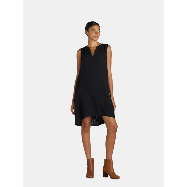Time and Tru Women's Double Cloth Dress | Walmart (US)