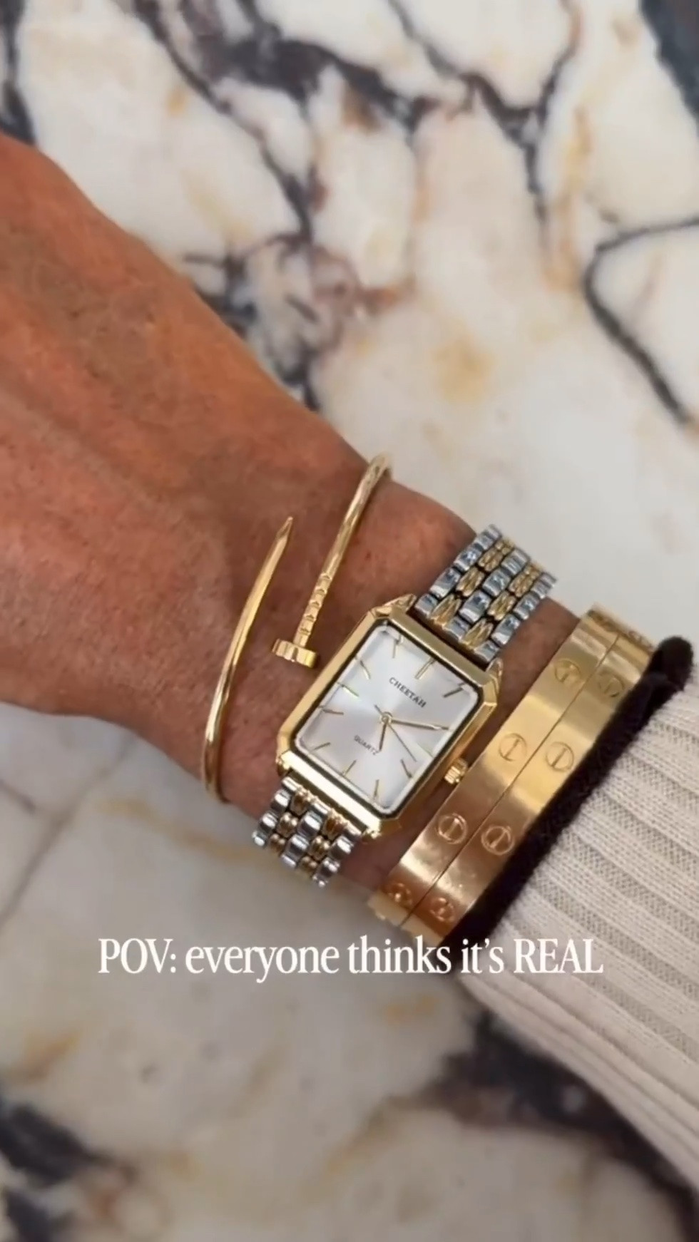 Trust me—everyone thinks it’s real! These luxury inspired watches look like the real deal, except they’re affordable! I love how elevated they look paired with some of my favorite investment bracelets!

#LTKootd