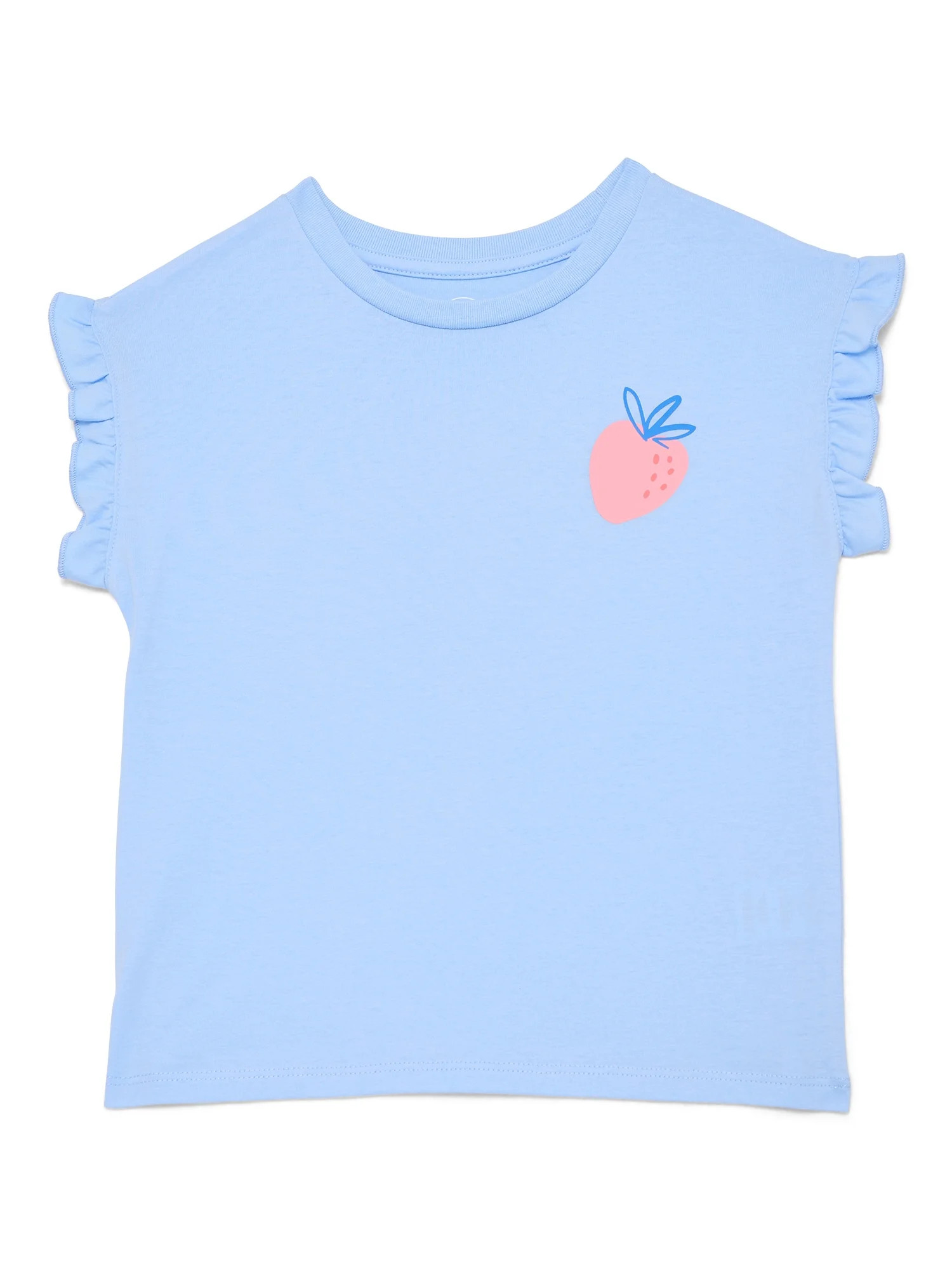 Wonder Nation Girls Ruffle Dolman Tee, Sizes 4-10 | Walmart (US)