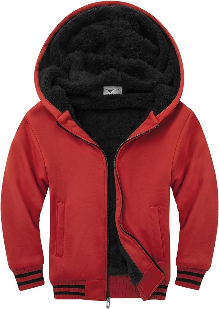 Dekomere Kids Boys Girls Hooded Fleece Jacket Full-Zip Autumn Winter Coat Long Sleeve Hoodie Swea... | Amazon (US)