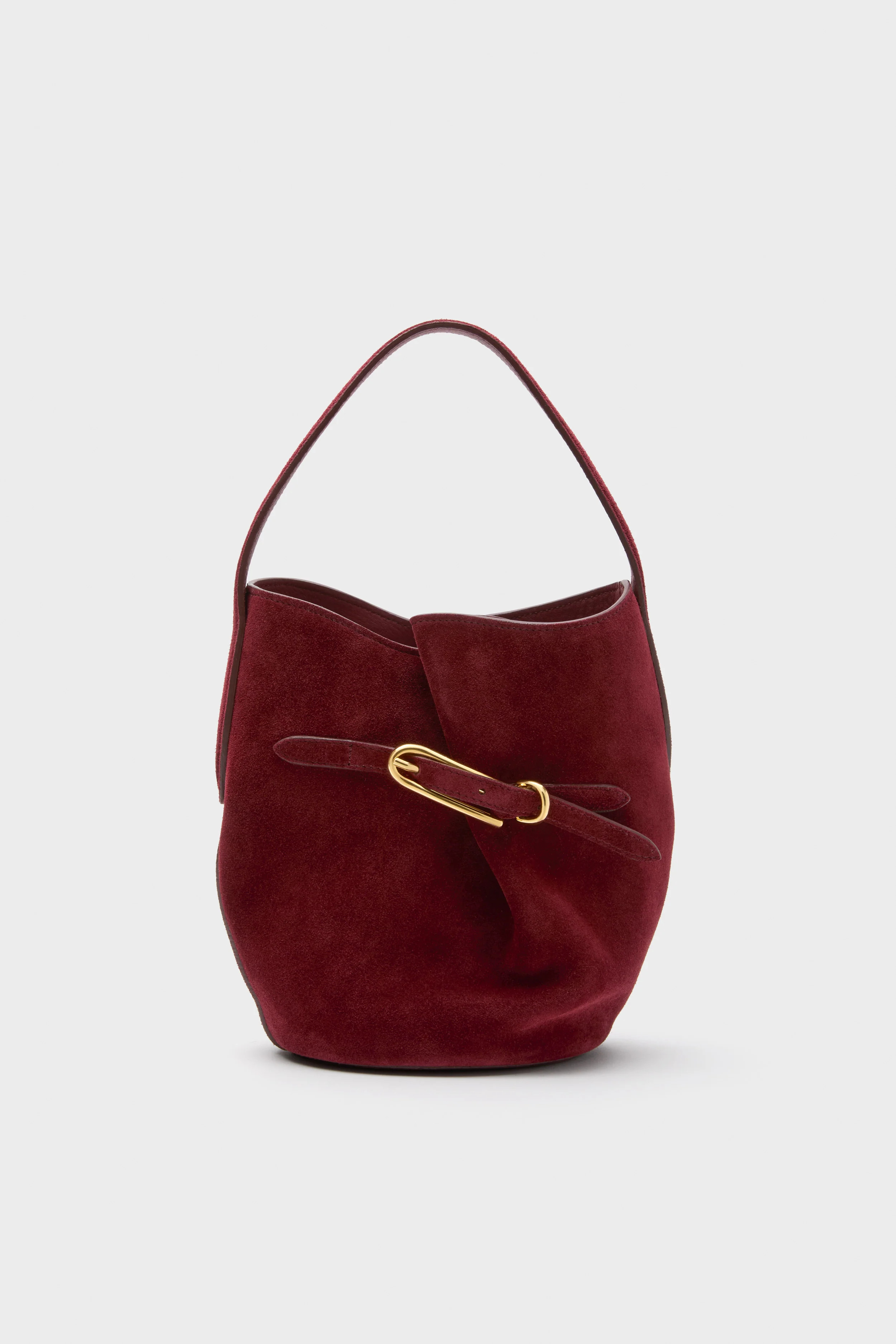 Maroon Suede Mini Belted Bucket Bag | Tuckernuck (US)