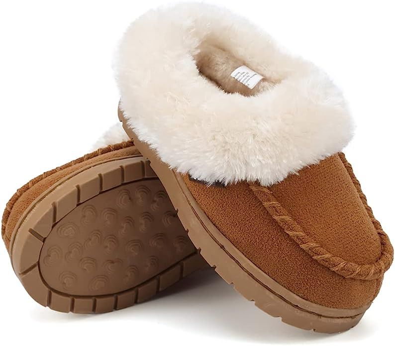 Toddler Kids House Shoes Slippers with Memory Foam Fuzzy and Warm Cozy Comfort Fleece Clog Slip O... | Amazon (US)