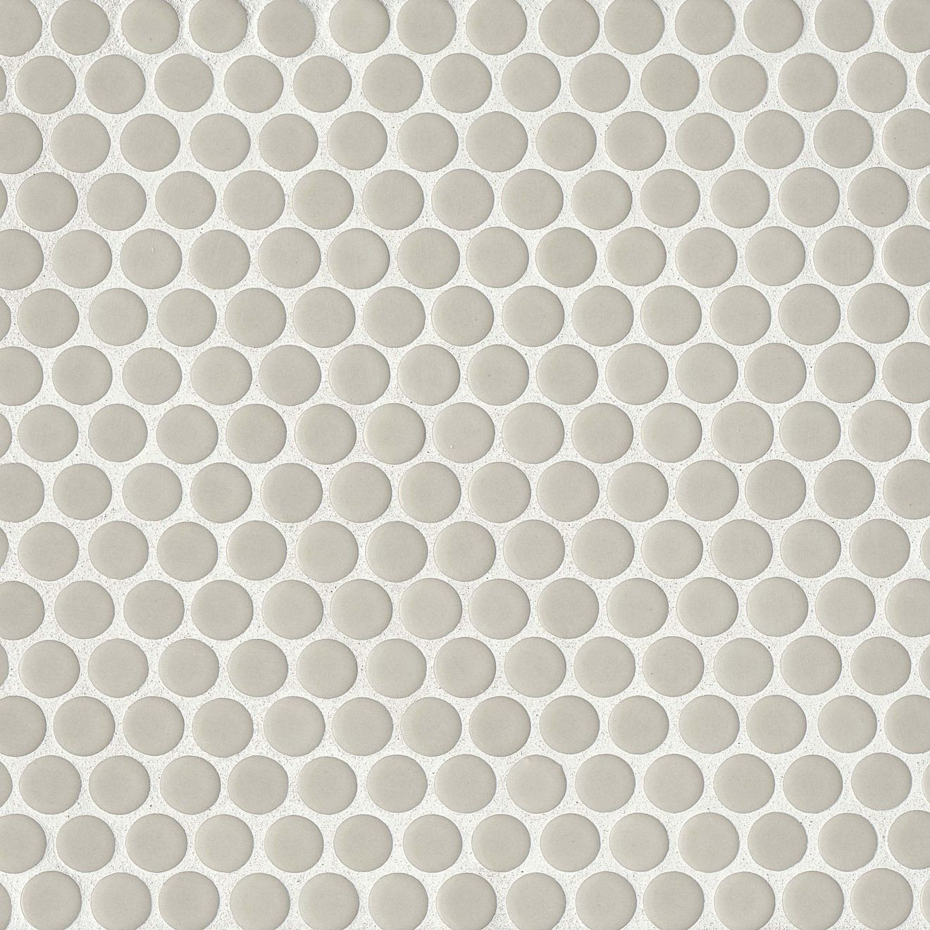 360 3/4" x 3/4" Penny Round Glossy Mosaic Tile in Off White | Bedrosians Tile & Stone