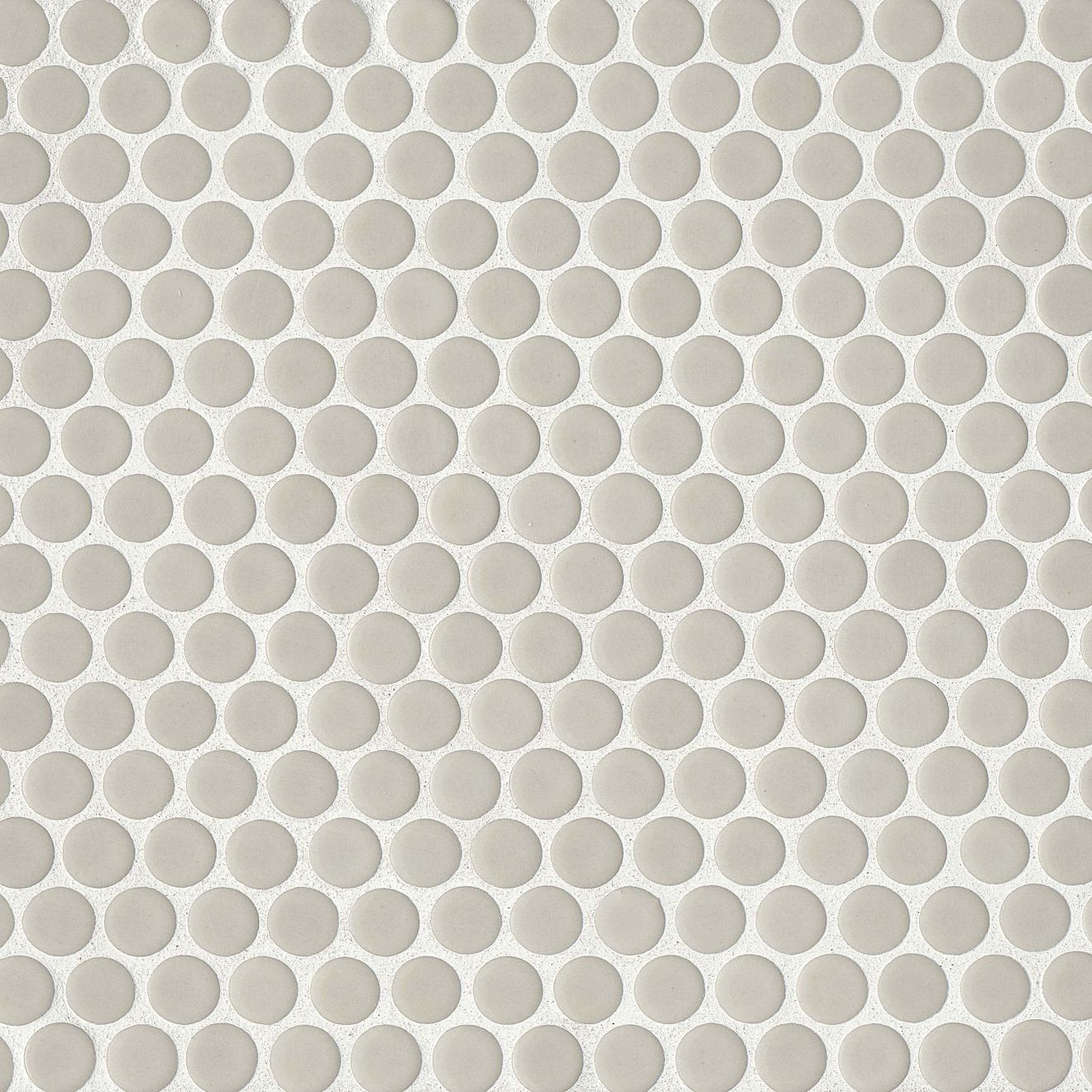 360 3/4" x 3/4" Penny Round Glossy Mosaic Tile in Off White | Bedrosians Tile & Stone
