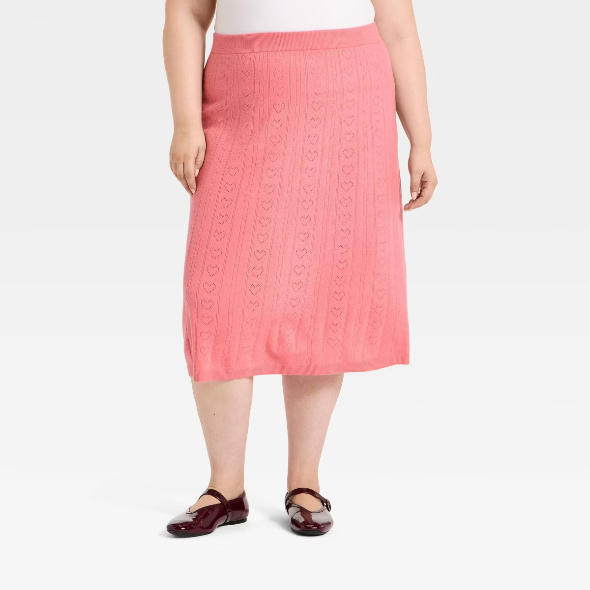 Women's Pointelle Heart Sweater Skirt - A New Day™ Pink | Target