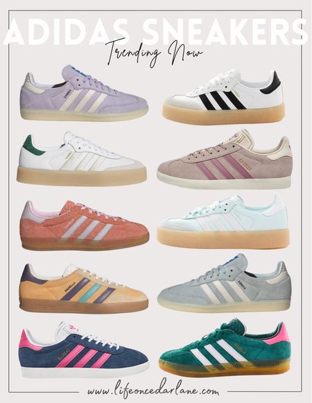 Trending now: Adidas Sneakers! Snag your favorite Samba/Gizelle color way now because they sell out so fast! So many fun colors, perfect for summer!

#viraladidassneakers

#LTKfindsunder100 #LTKshoecrush #LTKstyletip