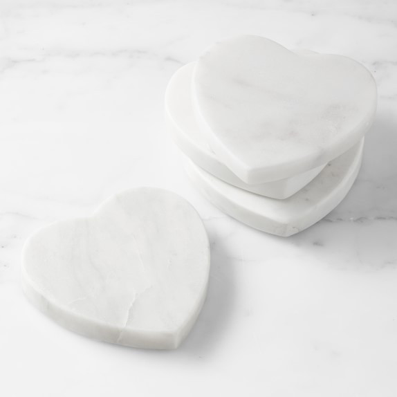 Marble Heart Coasters, Set of 4 | Williams-Sonoma