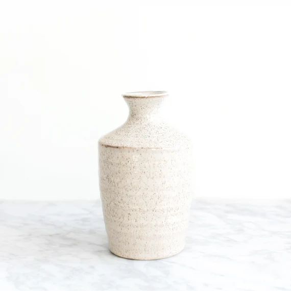 Speckled Bud Vase (Large) | Decorative White Vase | Etsy (US)