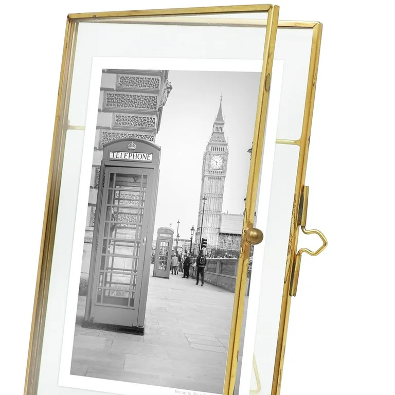 Isaac Jacobs 4x6 Antique Gold Metal Photo Frame for Tabletop Display | Walmart (US)