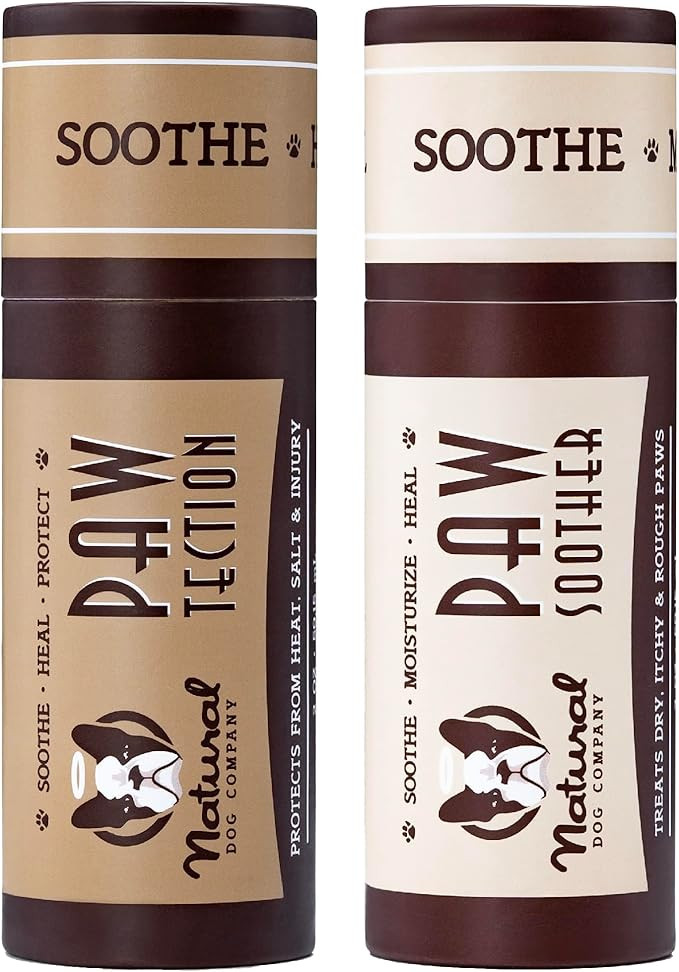 Natural Dog Company PAWDICURE Bundle, Paw Soother + PawTection Dog Paw Balms, Protect and Heal Dr... | Amazon (US)