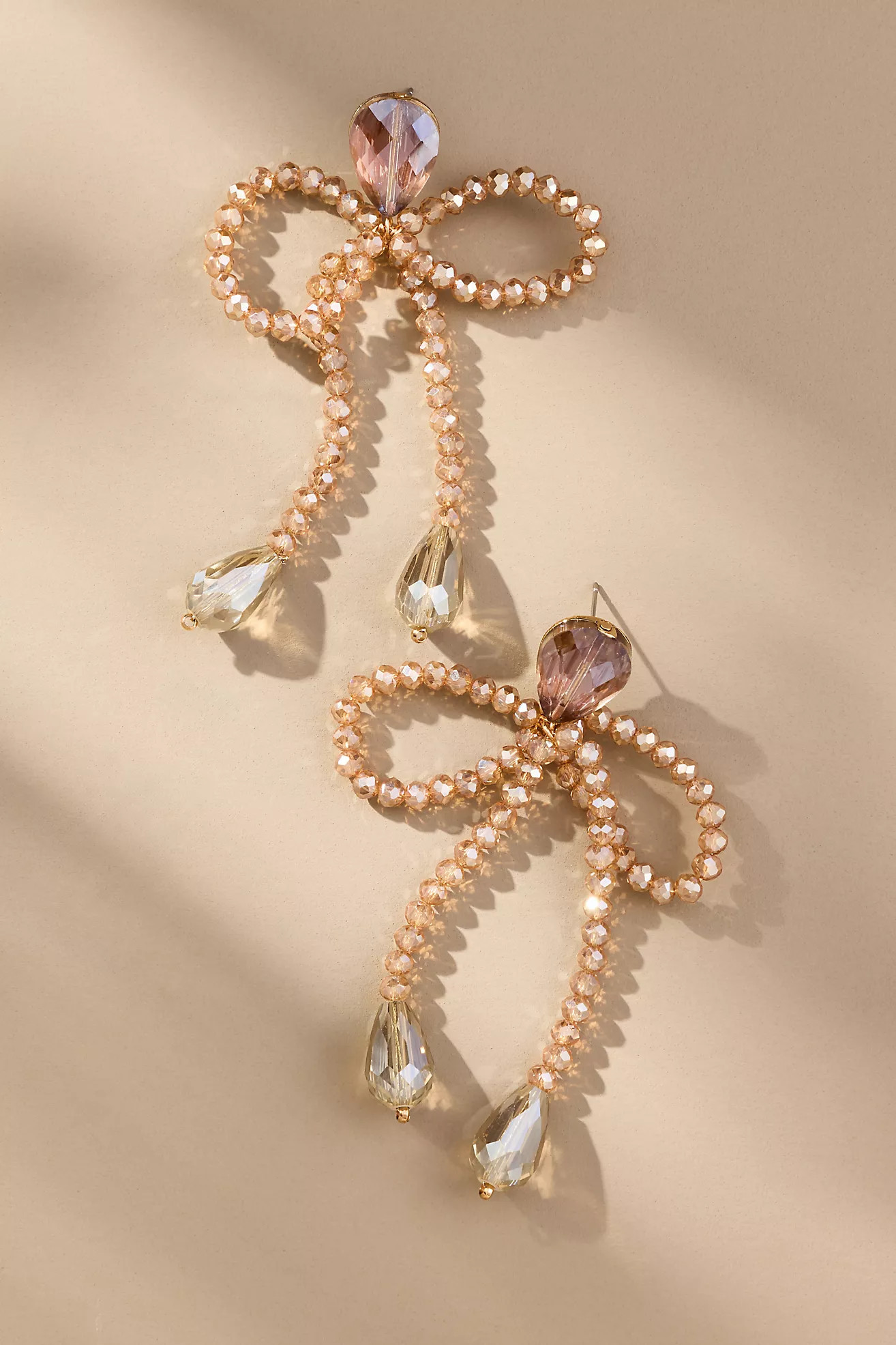 Beaded Crystal Bow Drop Earrings | Anthropologie (US)