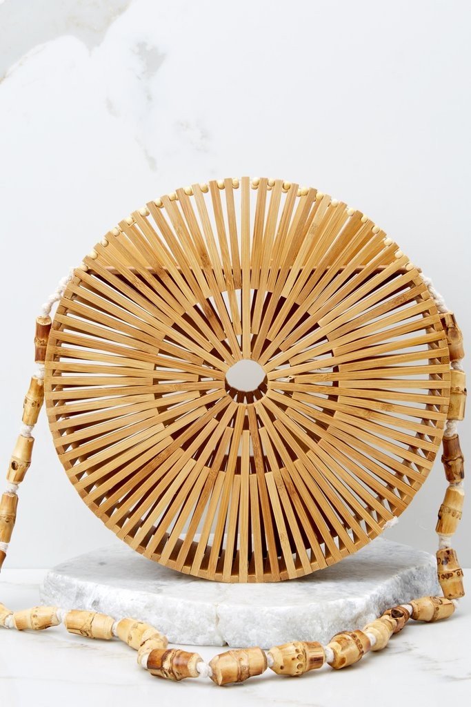 Around Again Round Bamboo Purse | Red Dress 