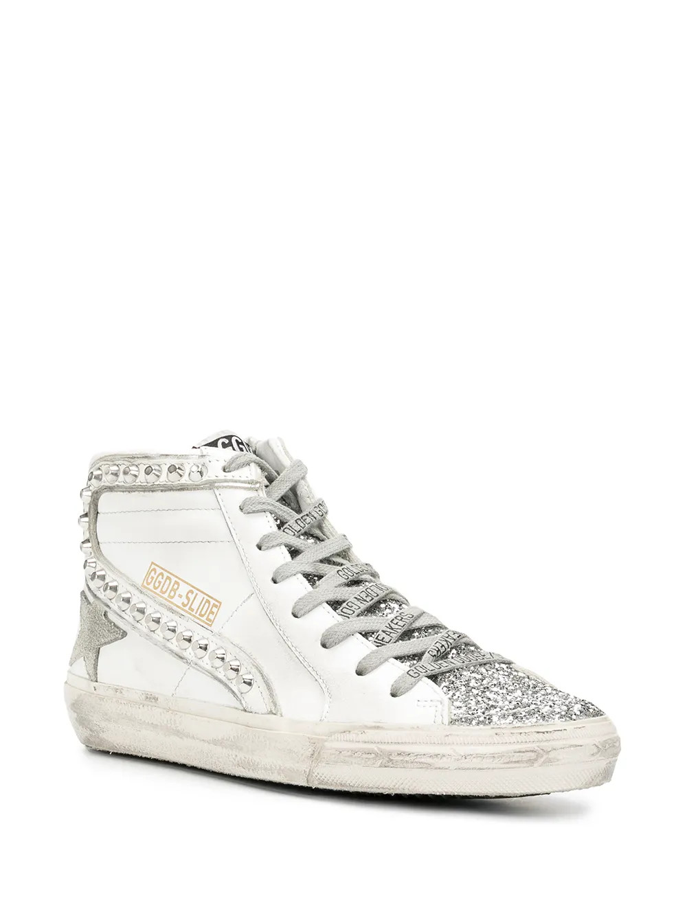 Slide glitter-detail high-top sneakers | Farfetch (US)