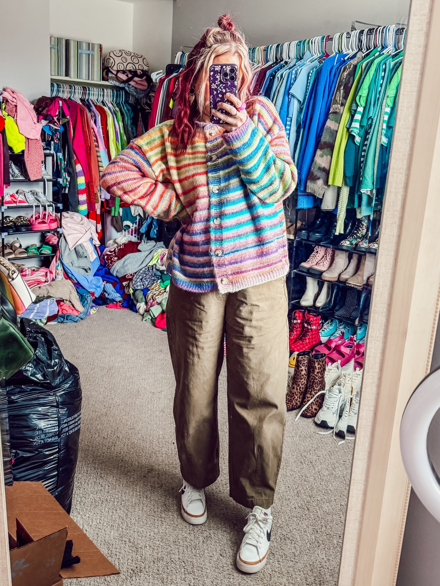 Today’s ootd 
Pants - medium - target 
Cardigan - small - magnolia boutique 
Shoes - Nike
Earrings - Walmart
Hair clip - Maurice’s 

#LTKPetite #LTKootd #LTKWorkwear