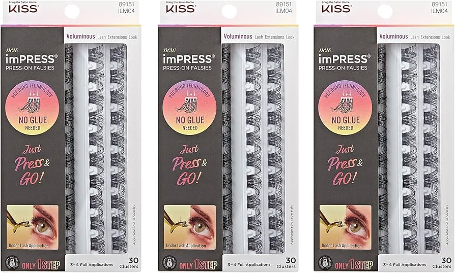 imPRESS Press-On Falsies 3-Pack 30 Voluminous - 90 Clusters | Amazon (US)