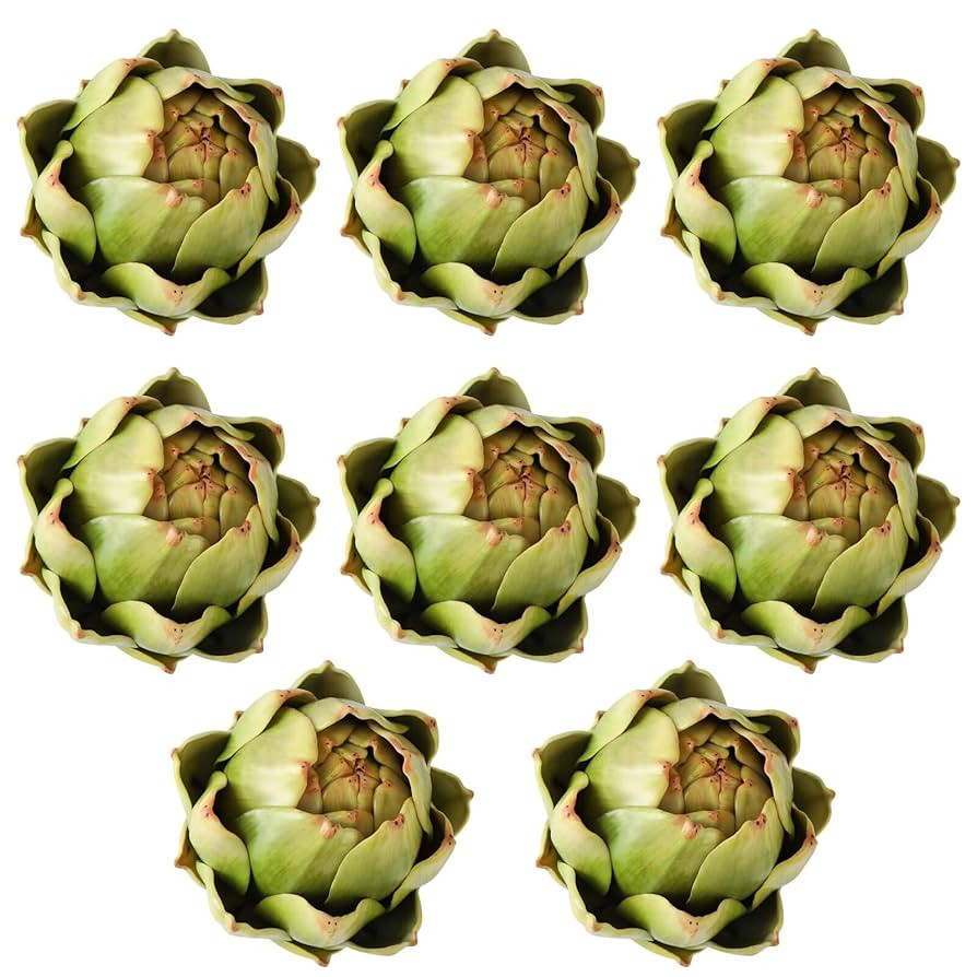 GiftYou 8-Pack Large Green Faux Artichokes - Artificial Vegetables and Fake Fruits for Kitchen De... | Amazon (US)