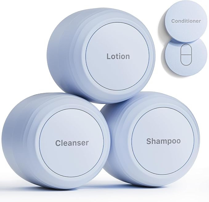 New Travel Toiletry Containers [Ultra Leakproof] TSA-Approved, PLA Hard Shell Jars with 5 Magneti... | Amazon (US)