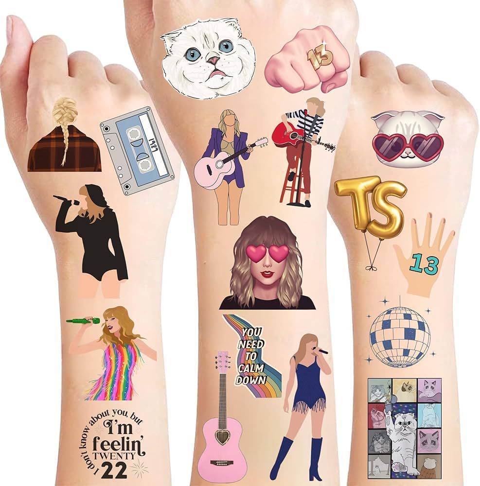 Temporary Tattoos Gift For Fan Birthday Party Decorations | 50Pcs Hand Face Tattoo Stickers Party... | Amazon (US)