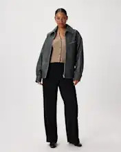 100% Leather Oversized Bomber Jacket | Quince