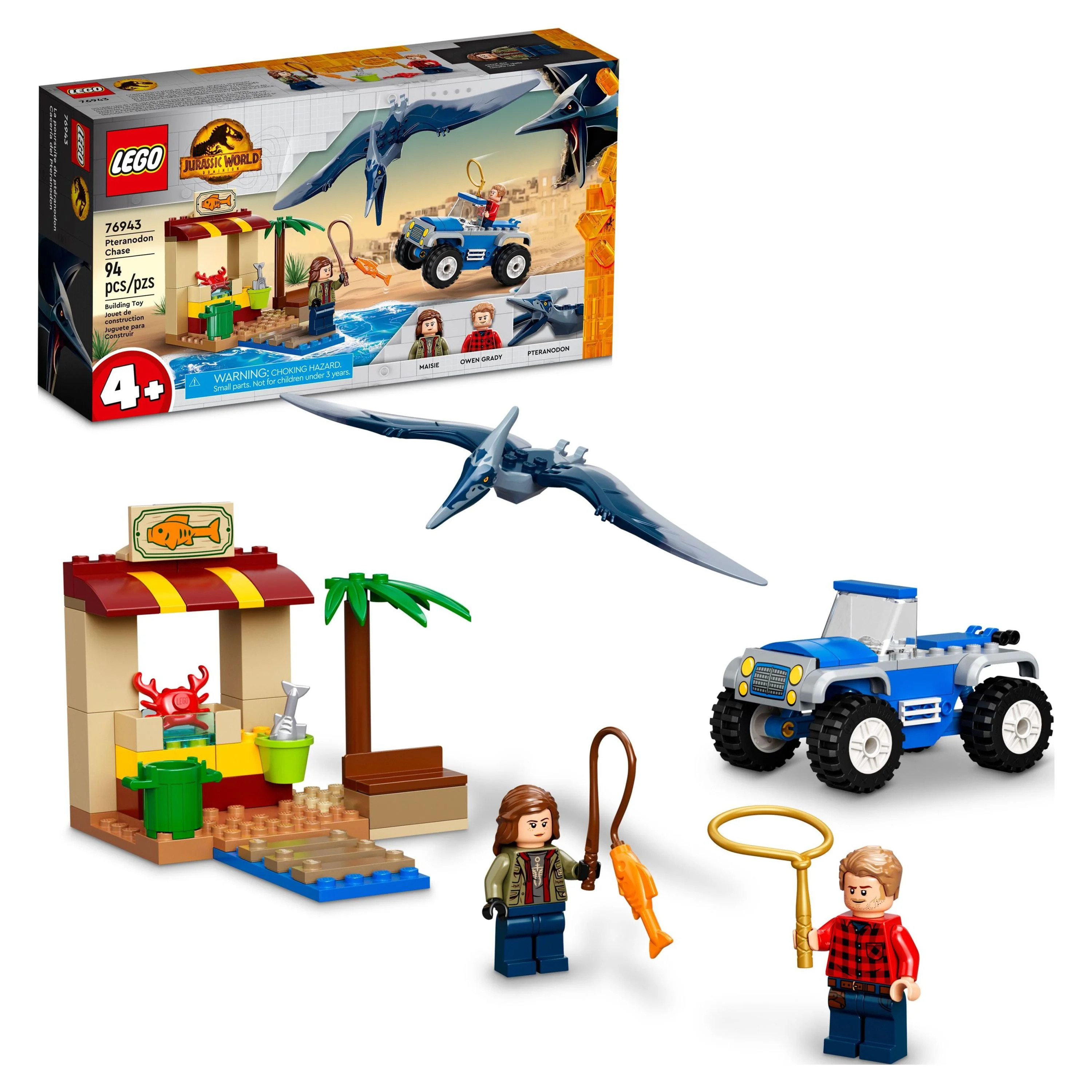 LEGO Jurassic World Pteranodon Chase 76943 Dinosaur Toy Set with 2 Minifigures and Buggy Car, Gif... | Walmart (US)