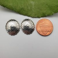 925Forher Sterling Silver Concho Stud Earrings | Stamping Southwestern Jewelry Southwest | Etsy (US)