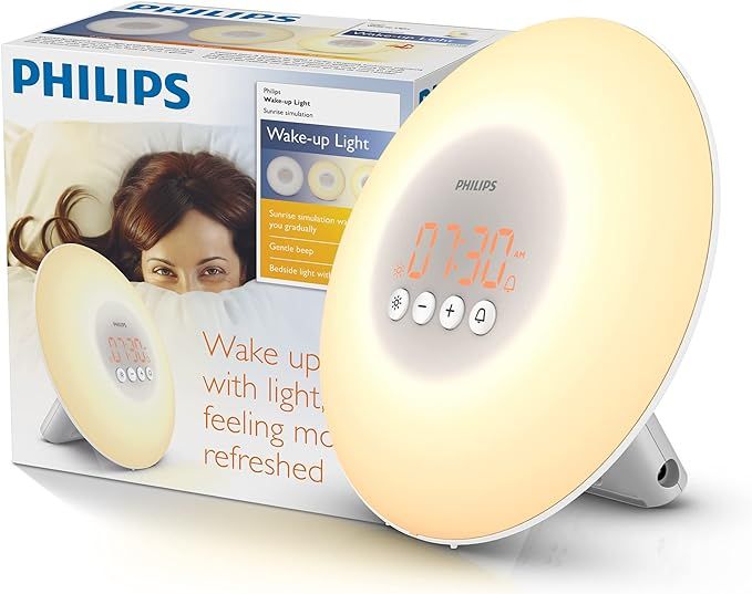 Amazon.com: Philips Wake-up Light, Sunrise Simulation, Bedside Lamp, Tap to Snooze, HF3500/60 : H... | Amazon (US)