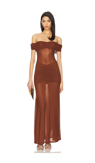 Meila Maxi Dress in Espresso | Revolve Clothing (Global)