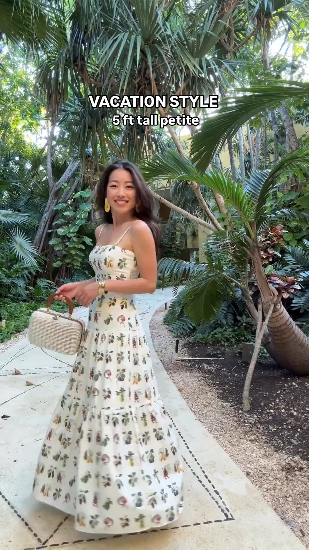 Finally restocked: One of my favorite dress finds of the year! Runs small, slim fit through torso. sizing notes below

• petal and pup botanical print dress size Small. 100% cotton 

I found this to run small at torso so went up to a Small

My dress in size Small measures: 15“ armpit to armpit, 12.5” across waist, 16.5” across hips when lying flat. 

• white wicker bag is a vintage find. Brand is called lesco Lorna 

• brown woven tote is Madewell. Fits a laptop easily and very versatile for travel , work , school and as a mom bag 

• flats I’m wearing at the end of video are favorite Sam Edelman patent flats 

Due to the patent leather, these have held up super well despite getting wet often by the pool or beach over the years!  

I also wore this outfit with flats and my packable Eric Javits hat 

Vacation style, summer dress, Europe vacation, Italy dress, maxi dress for petites , petal and pup 

#LTKPetite #LTKFindsUnder100 #LTKTravel