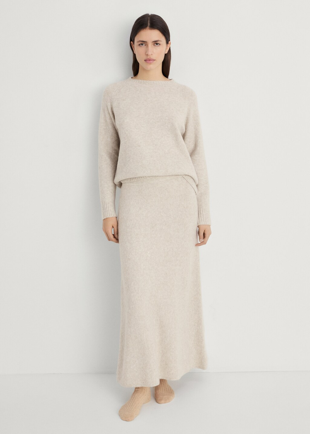 Cotton-linen round-neck knitted sweater - Women | MANGO USA | Mango (US/MX/AU)