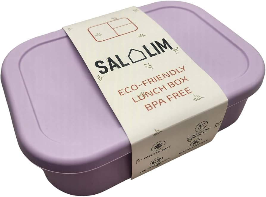 SALLIM Silicone Lunch Box, 3 Compartments (800ml) - Leak Proof, BPA Free, Microwave Safe, Dishwas... | Amazon (US)