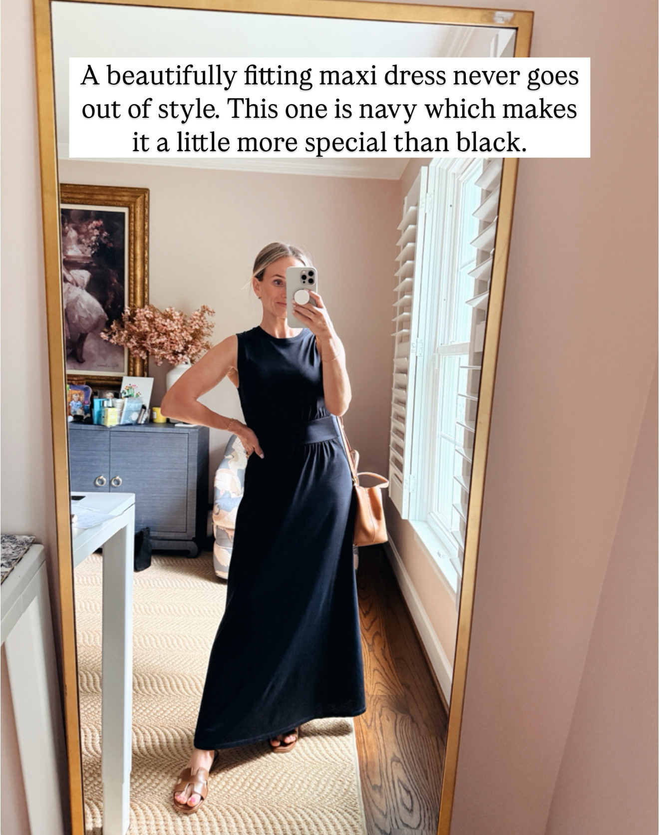 A beautifully fitting maxi dress never goes out of style. This one is navy which makes it a little more special than black. TTS - wearing an xs

#LTKStyleTip #LTKOver40