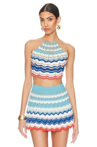 Hand Crochet Chevron Pattern Crop Top
                    
                    My Beachy Side | Revolve Clothing (Global)