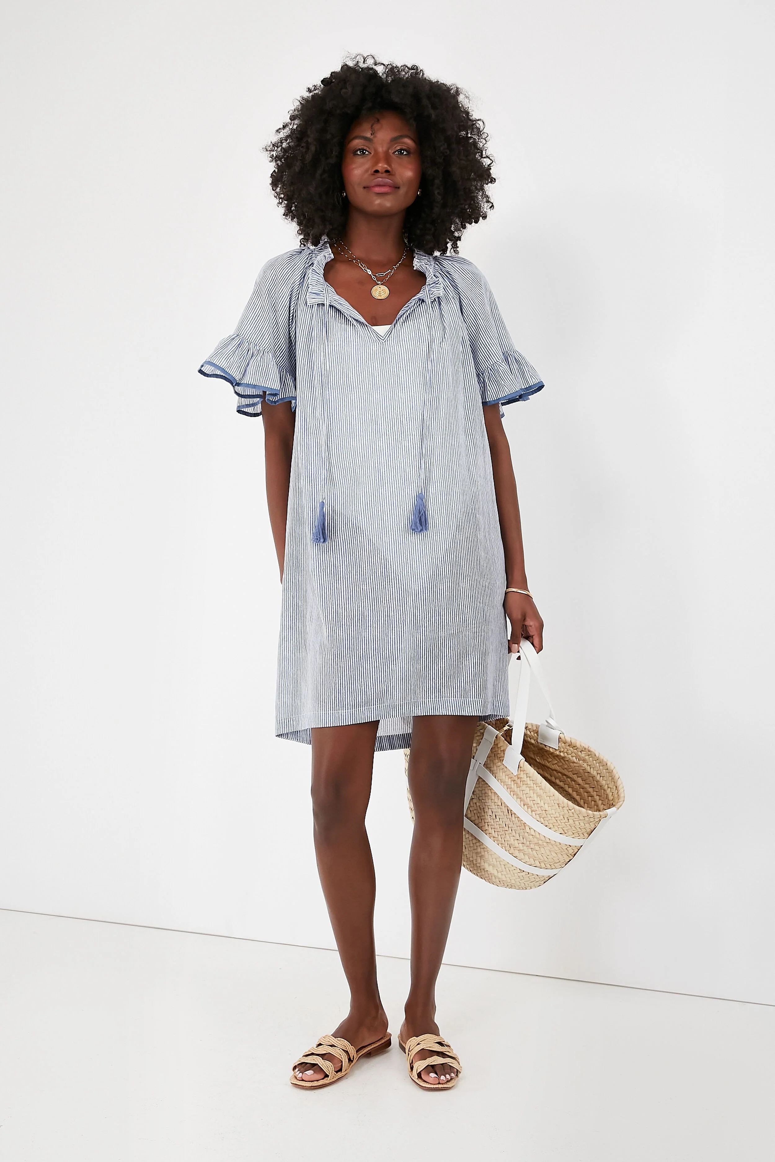 Azure Stripe Cassis Coverup | Tuckernuck (US)