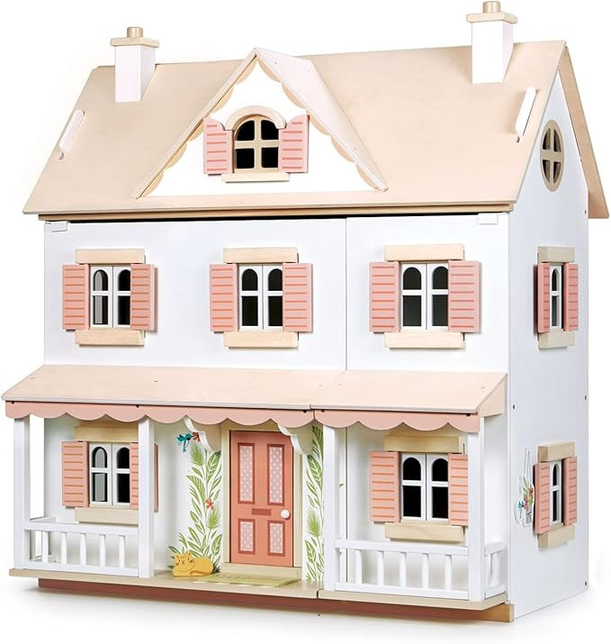 Tender Leaf Toys - Humming Bird House - 3 Story Large Wooden Colonial Style Doll House - Encourag... | Amazon (US)