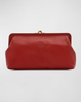 Il Bisonte Classic Vaccjetta Leather Clutch Bag | Neiman Marcus
