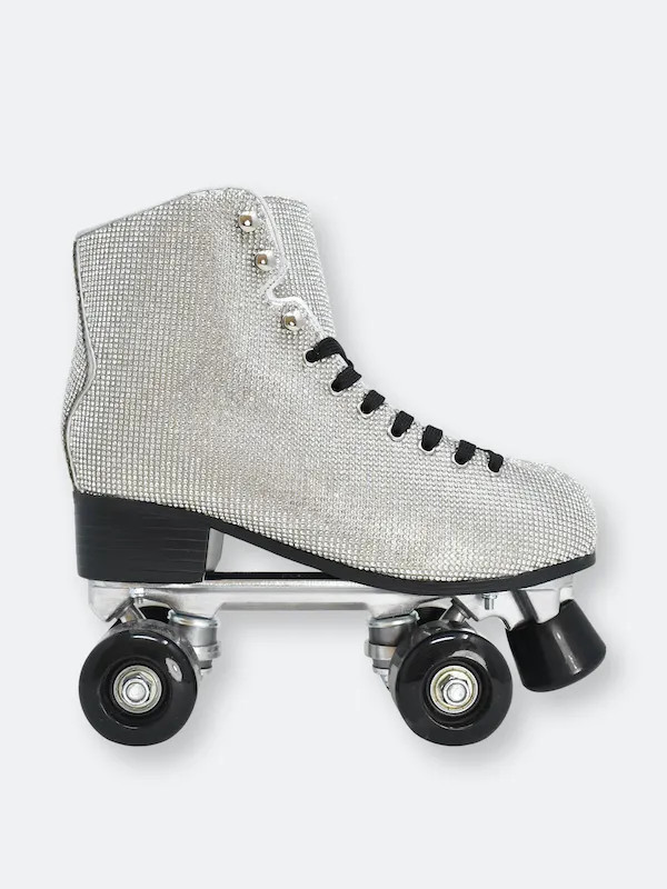 Cosmic Skates Rhinestone Flashy Roller Skates - Grey - 7 | Verishop