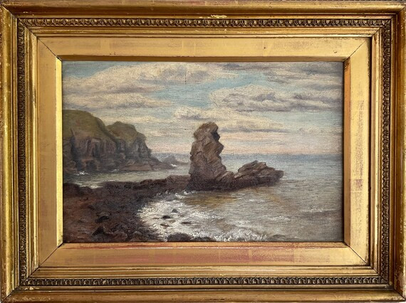 Fabulous Original Oil Painting Stormy Coast Seascape Sea - Etsy | Etsy (US)