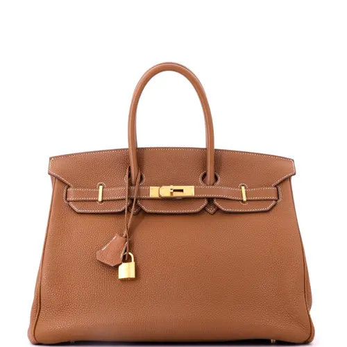 Pre-Owned Hermes Birkin Handbag Brown Togo with Gold Hardware 35 in Metallic Gold at Nordstrom, Size Medium | Nordstrom