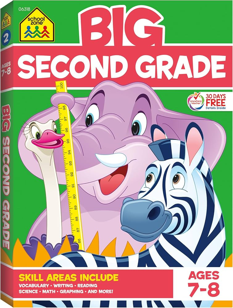 School Zone Big Second Grade Workbook: 320 Pages, 2nd Grade, Word Problems, Reading Comprehension... | Amazon (US)