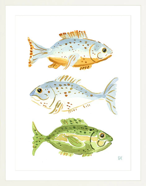 The "Fish School No. 3" Watercolor Fish Fine Art Print | Evelyn Henson