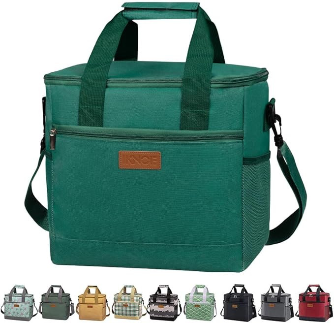 iknoe Large Cooler Bag Collapsible 24 Can Insulated Bags, Leakproof Lunch Cooler Tote with Multi-... | Amazon (US)