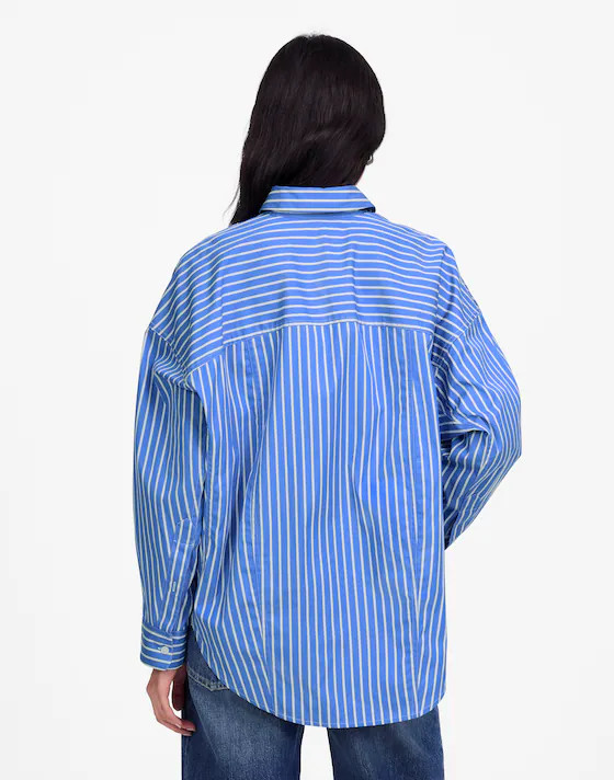 Poplin Oversized Long Button-Up Shirt | Madewell
