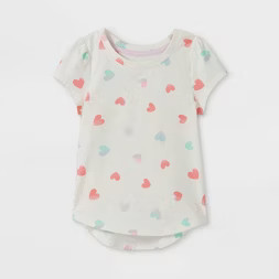 Toddler Girls' Tie-Dye Heart Short Sleeve T-Shirt - Cat & Jack™ Cream | Target