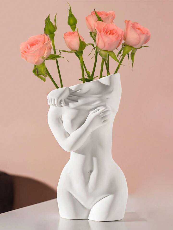 1pc Figure Design Flower Vase, A Human Art Girl Vase, Desktop Decorative Ornament, Suitable For G... | SHEIN